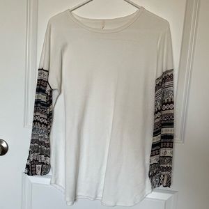 White Top with Detailed Sleeves